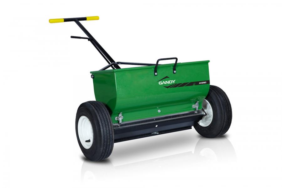 24" Turf Tender Drop Spreader with Push-Handle and 13" Pneumatic Wheels