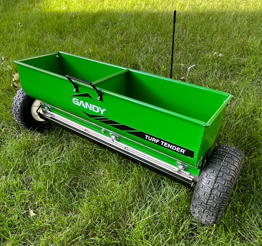 36" Turf Tender Drop Spreader with Tow Hitch and 13" Pneumatic Wheels