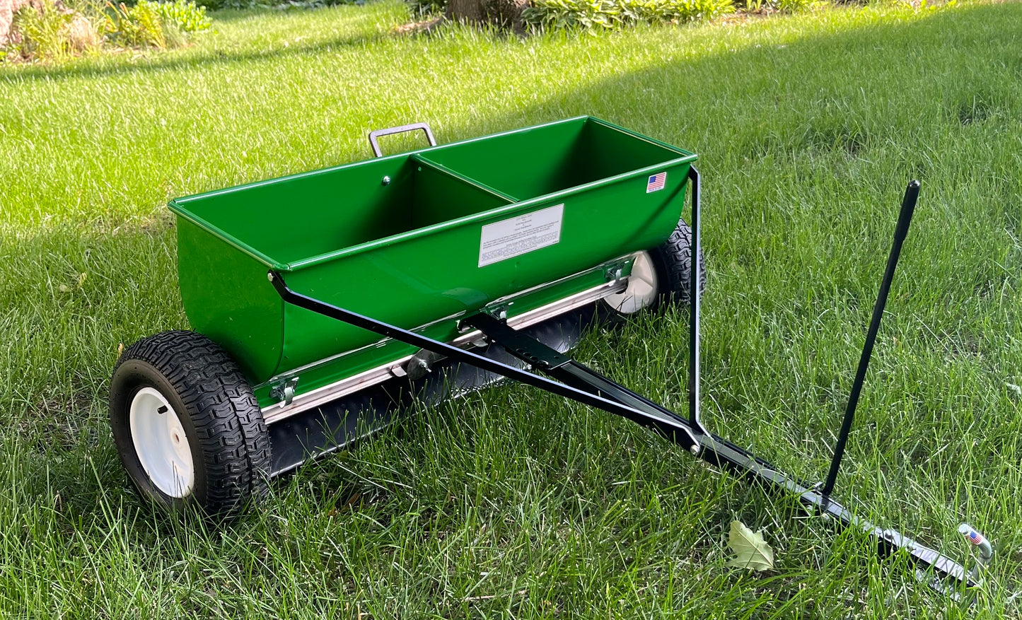 36" Turf Tender Drop Spreader with Tow Hitch and 13" Pneumatic Wheels