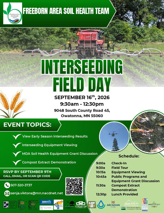Sept 16 9:30-12:30 at 9048 South County Road 45, Owatonna, MN 55060 RSVP at 507-320-3737