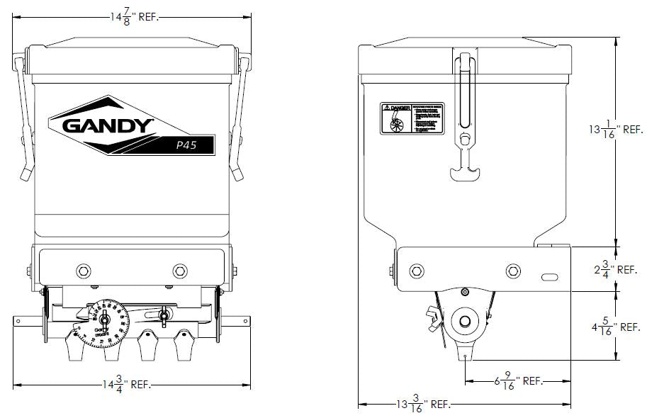 P45 Cam Gauge Poly Row Applicators for Granular Chemicals