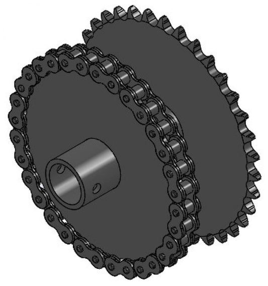 32 & 35-Tooth Sprocket with 1" Round Bore and 3-5/8" Hub