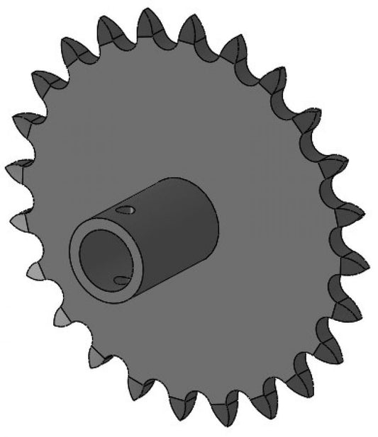 24-Tooth Sprocket with 5/8" Round Bore and 1-1/2" Hub