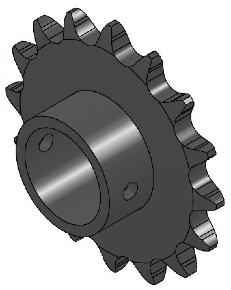 16-Tooth Sprocket with 1" Round Bore and 1-1/16" Hub