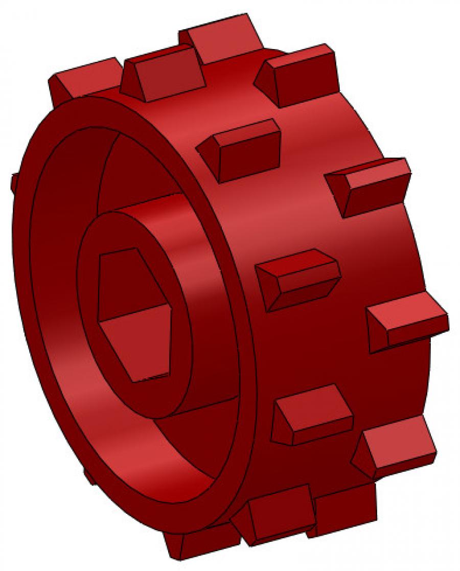 Metering Wheel, Red, 1-INCH Wide (For Systems Using 2 Wheels per Outlet)