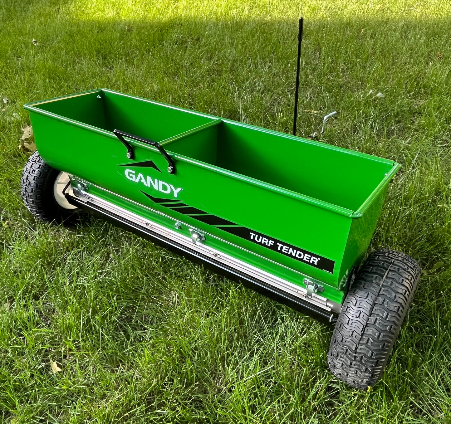 36" Turf Tender Drop Spreader with Tow Hitch and 13" Pneumatic Wheels